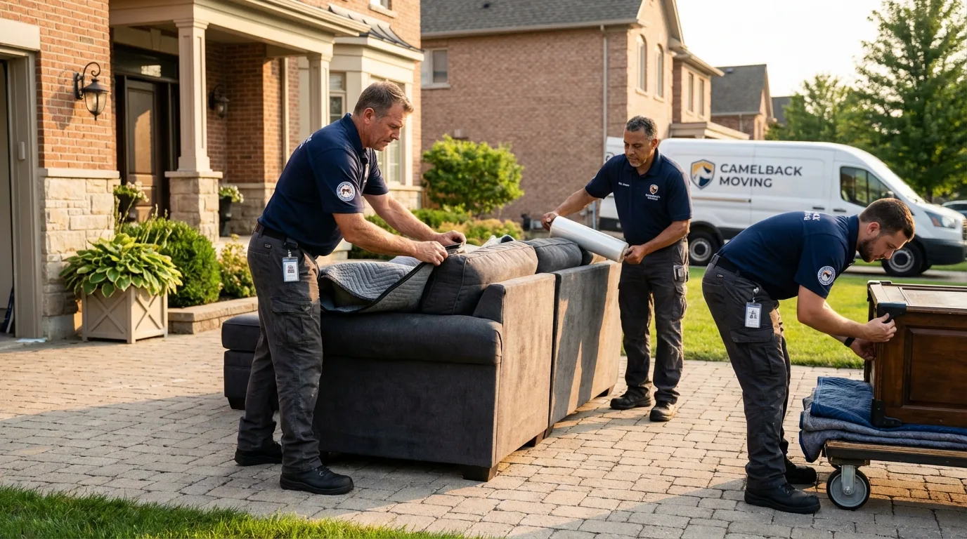 Large estate moving crew wrapping furniture in Warrenton, VA
