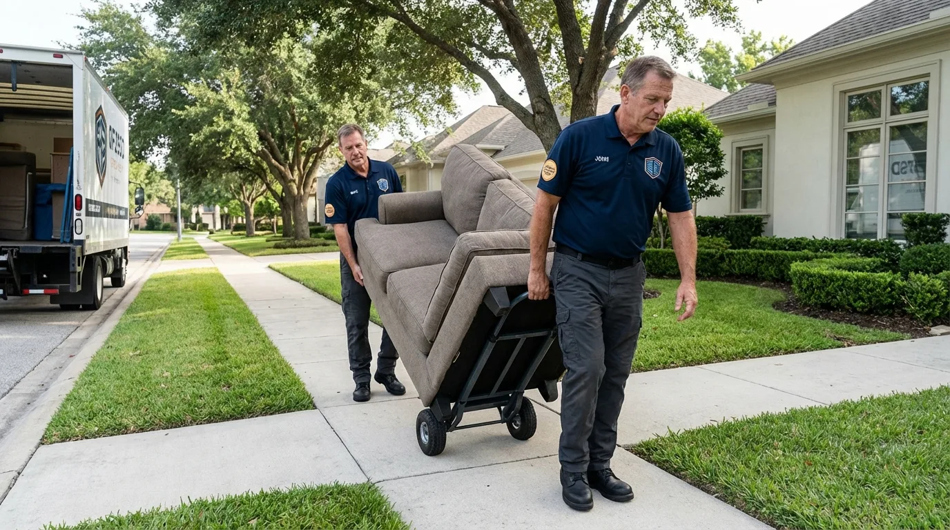 Local residential moving crew loading furniture in Warrenton, VA