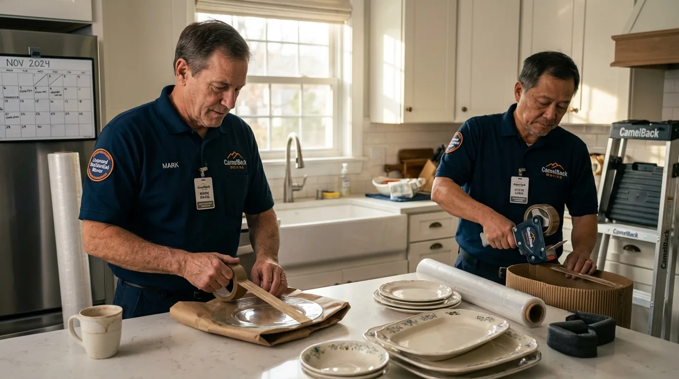 Professional crew packing kitchen dishware in Warrenton, VA